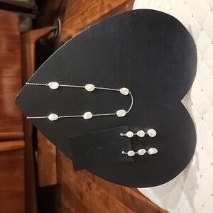 Honora Freshwater Pearl & Sterling Silver Adjustable necklace & Earring …